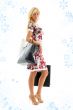 shopping lady with snowflakes