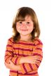 serene little girl looking at you