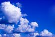 Beautiful row of clouds in vivid sky
