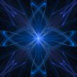 Abstract fractal star blue background