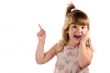 Excited child pointing up