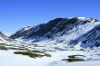 Snow mountains in summer day.