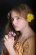 pretty young girl with flowers