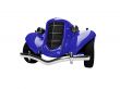 solated vintage blue car front view