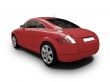 isolated red car back view