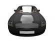 isolated black sport car front view 03