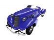 isolated vintage blue car front view
