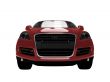 isolated red car front view 01