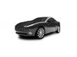 isolated black car front view 01