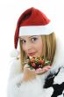 Beautiful woman with christmas decoration