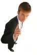 businessman specifies  finger
