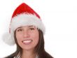 Girl in Santa`s hat