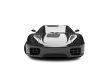 isolated black super car front view 02