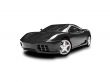 isolated black super car front view 01