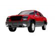 isolated red car front view