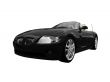 isolated black car front view 01