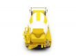 Concrete mixer isolated back view with clipping path