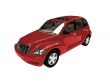 isolated american red car front view