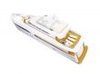Big yacht isolated back view