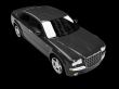 isolated black car perspective view