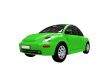 isolated green beetle car front view