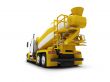 Concrete mixer isolated back view with clipping path