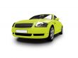 isolated yellow car front view