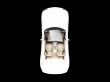 isolated white car top view