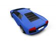 Ferrari isolated blue back view