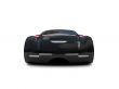 isolated black super car front view 04