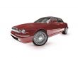 isolated red car perspective view