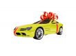 Gift isolated yellow car front view