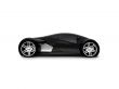 isolated black super car side view