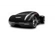 isolated black super car front view 01