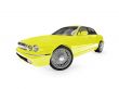 isolated yellow car perspective view