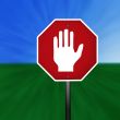 Graphic Warning Hand Sign