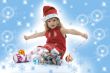 Beautiful little girl with christmas decoration