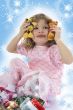 Beautiful little girl with christmas decoration