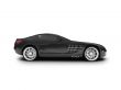 isolated black super car side view