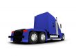 Monstertruck isolated blue back view