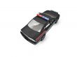 isolated black police car back view 02
