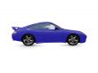 isolated blue super car side view