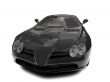 isolated black super car front view 01