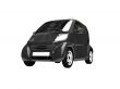 Mini isolated black car front view 03