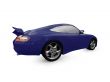 isolated blue super car back view