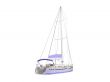 Vessel boat isolated back view