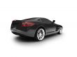isolated black super car back view