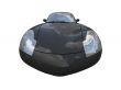 isolated black super car front view 04