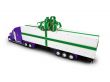 Present truck isolated blue-green back view