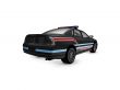 isolated black police car back view 01